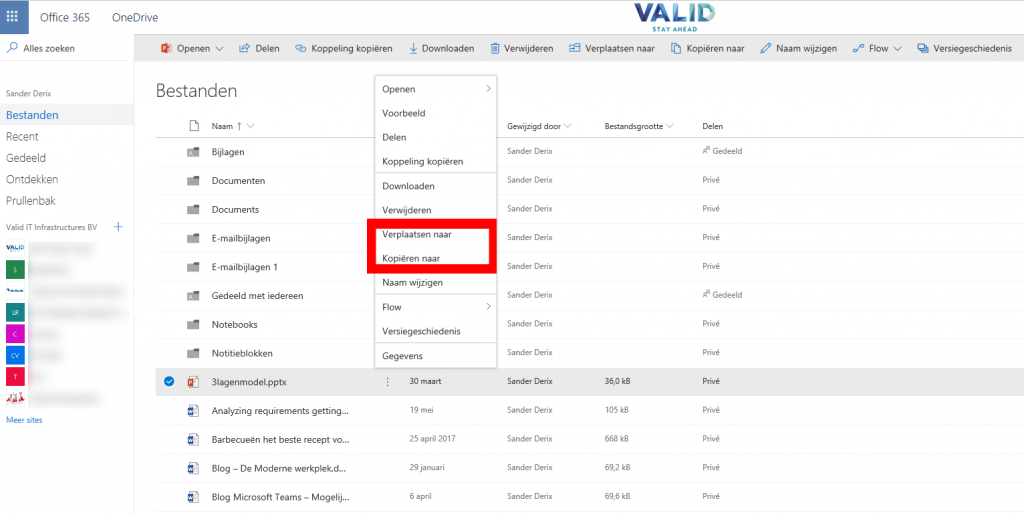 OneDrive for Business Copy To Microsoft Teams
