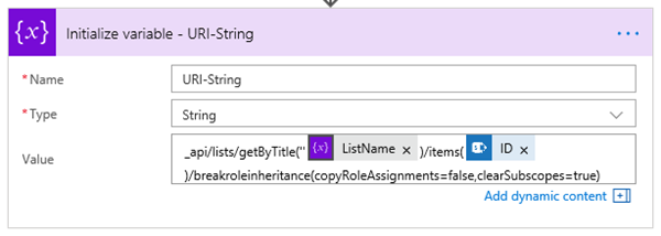 Entering the URI-String