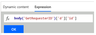 Details of the expression being edited