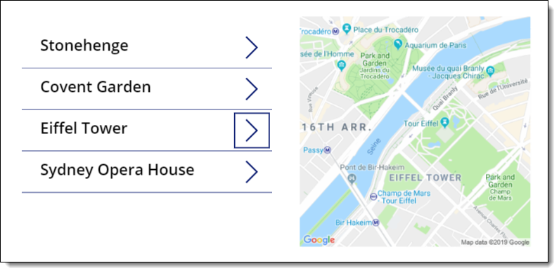 Screen shot of Map and Gallery