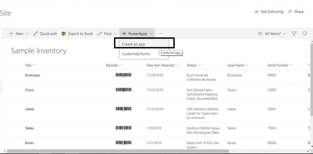 SharePoint list